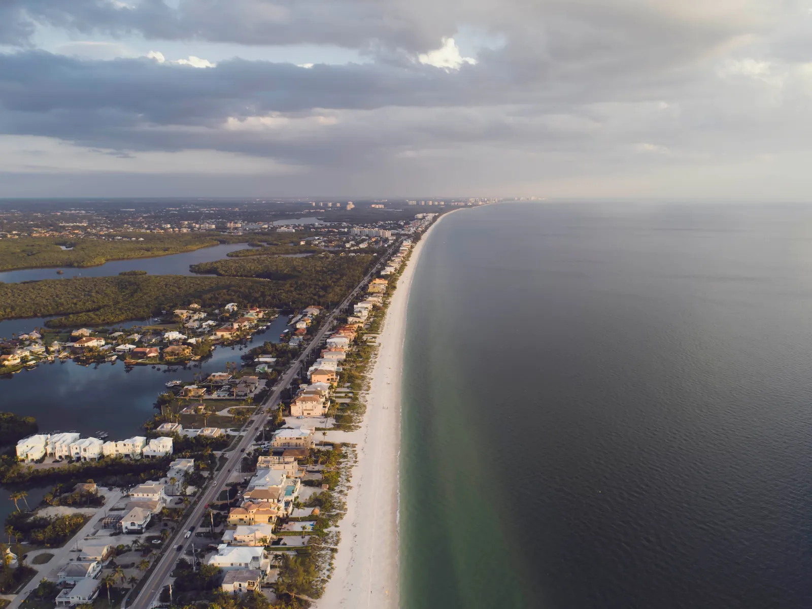 Aerial view of the Southwest Florida coastline near Naples